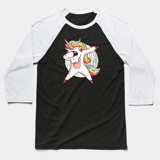 Unicorn Dab Dabbing Baseball T-Shirt by LR_Collections